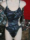 Blue camo one piece swim suit